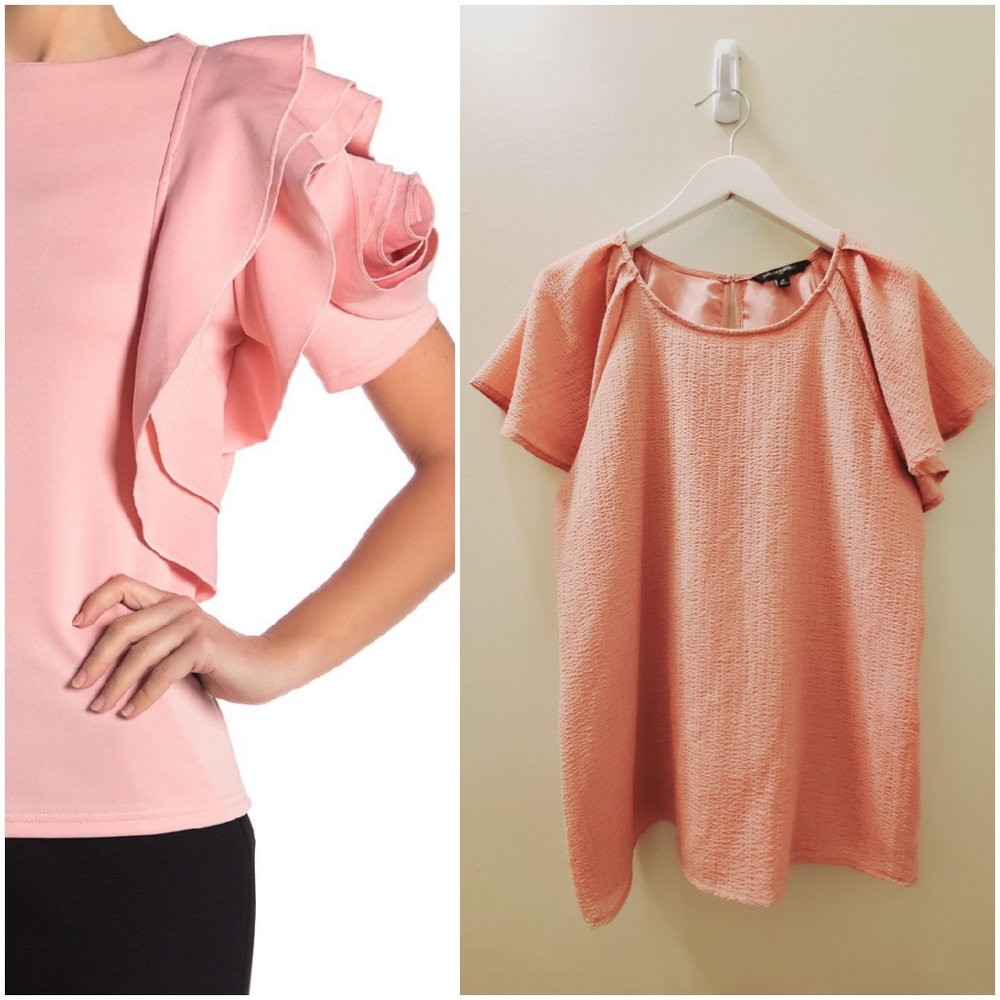 Banana Republic punk short angel sleeve pink top medium